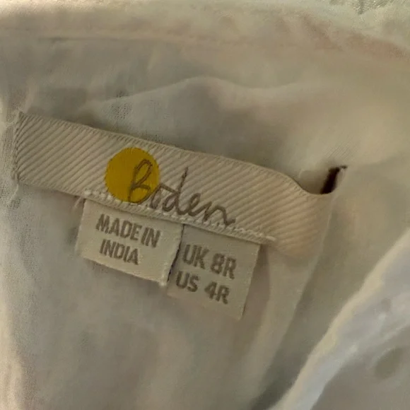 Boden Eyelet White Dress — Size [4] - Picture 6 of 8